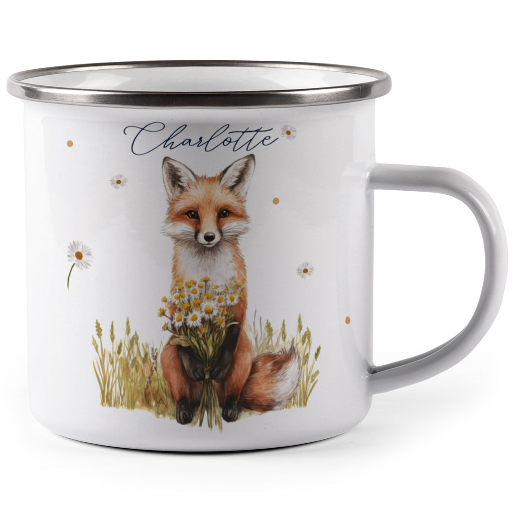 Personalized Fox and Flowers Artwork Mug product type
