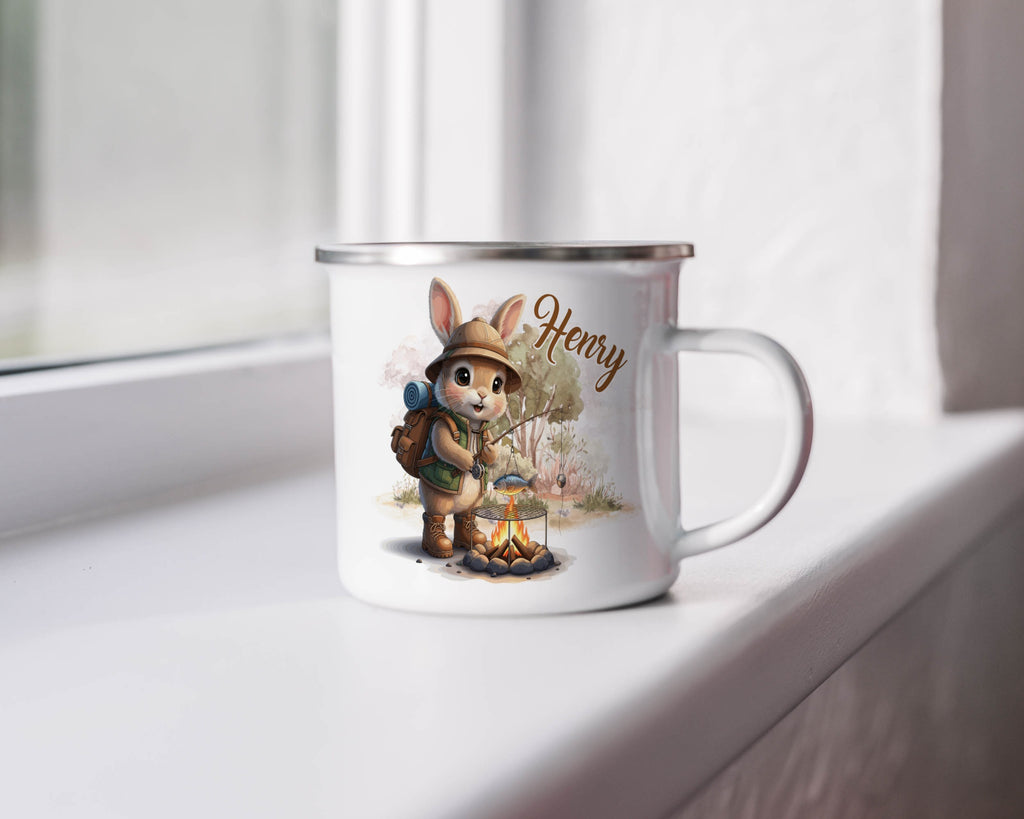 Adorable Bunny Explorer Print Camping Mug product type