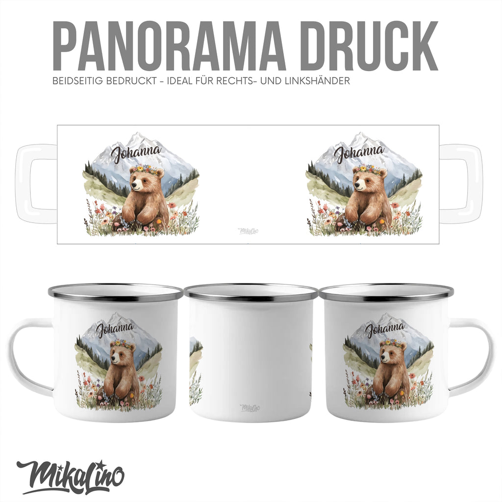 Cute Bear and Mountain Print Design Panorama Druck product