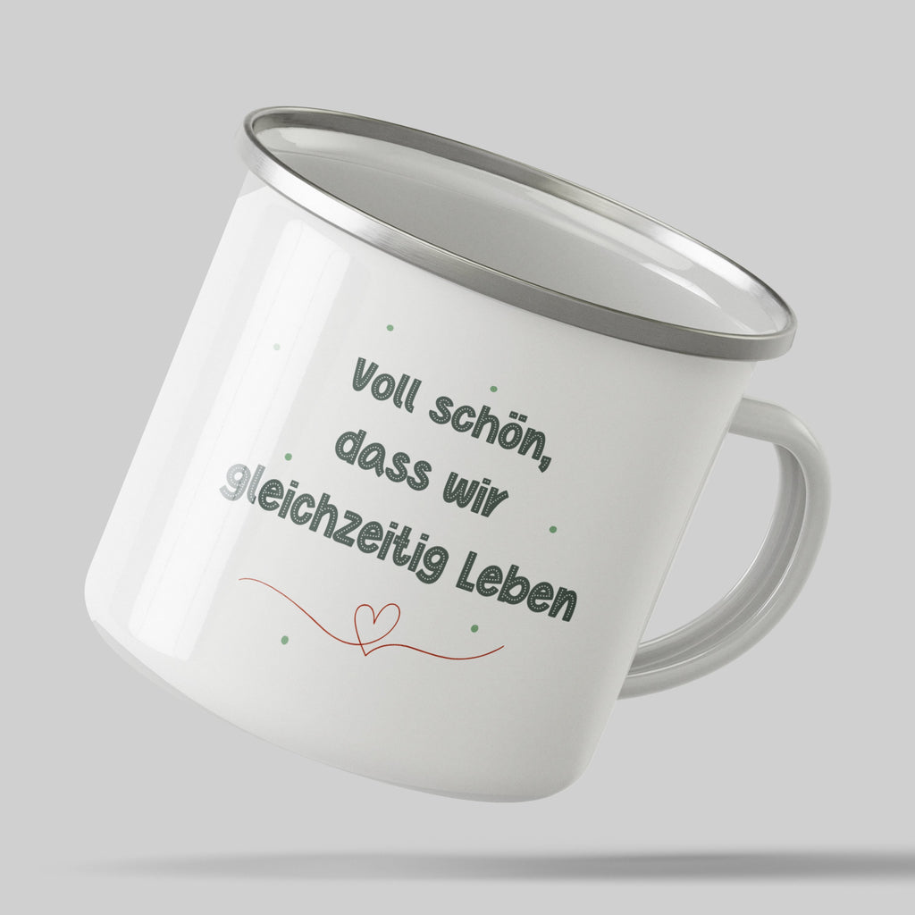 Emaille Tasse Pinguin Pärchen mit Namen Lisa und Henri Design mit Name personalisiert & Motiv | Geschenkidee (7487) - von Mikalino