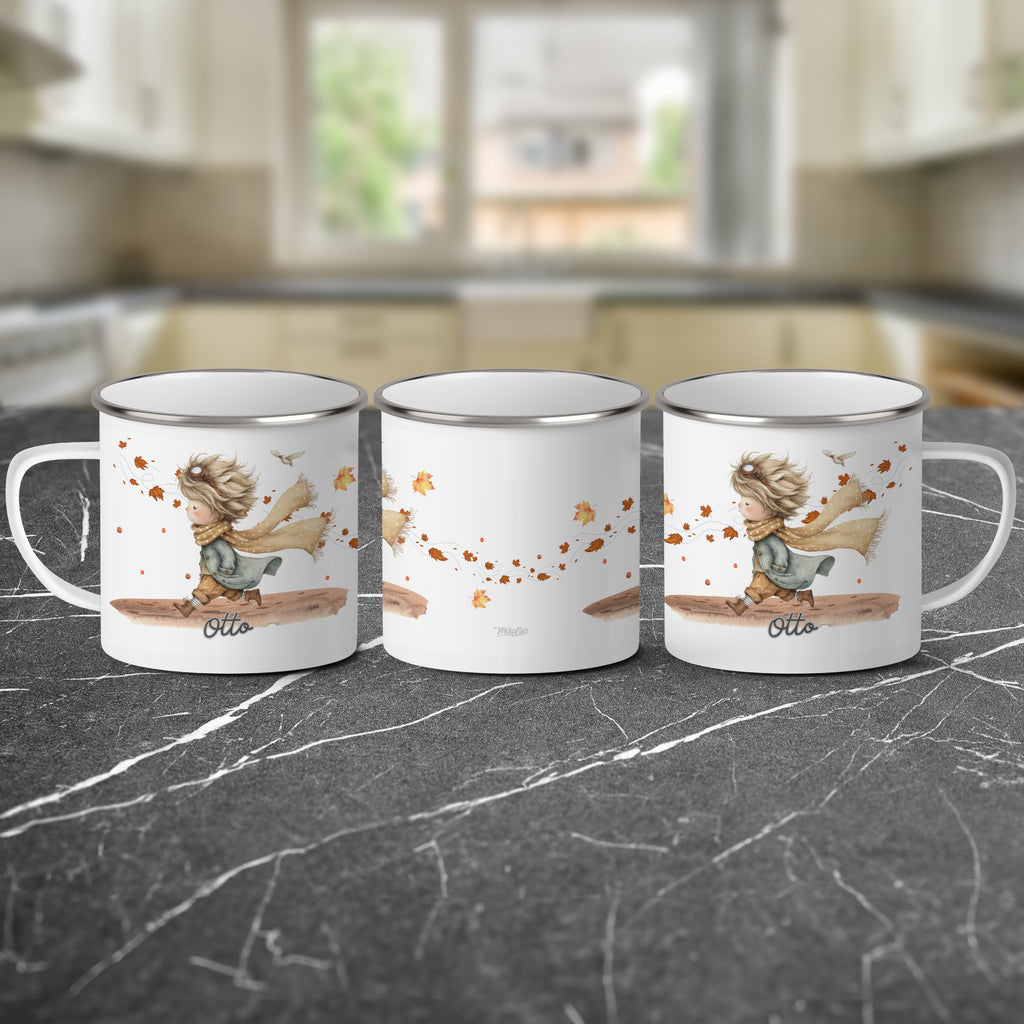 Adorable Girl Playing Printed Enamel Mug product