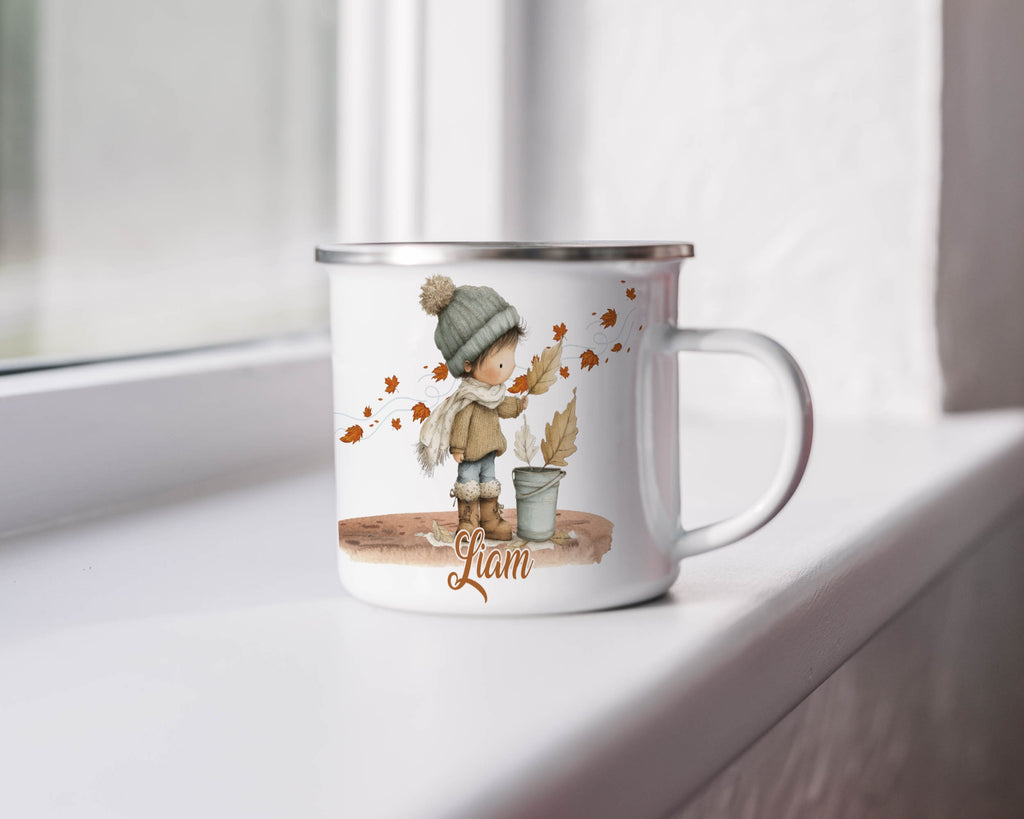 Adorable Fall Themed Liam Boy Design Mug product
