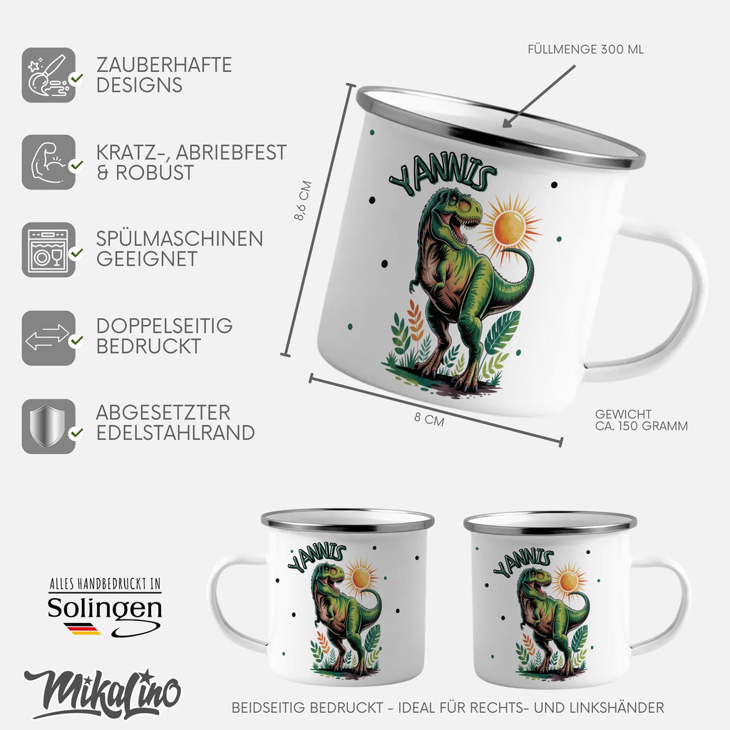 Dinosaur Design Personalized Mug with Name YANNIS product type