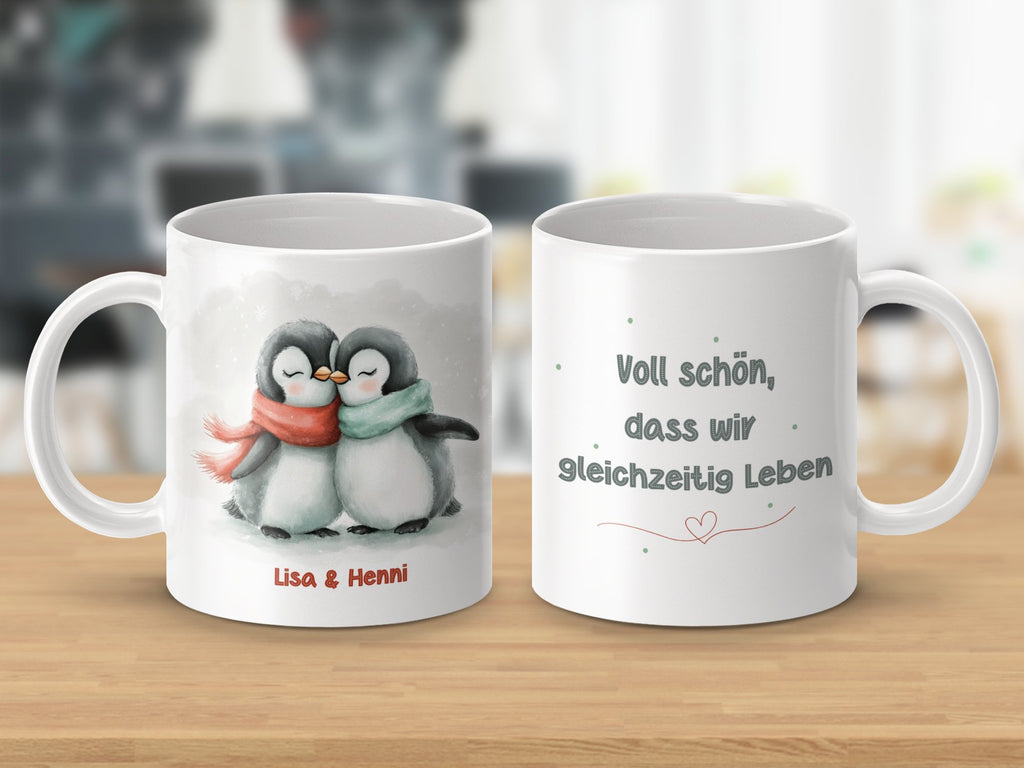 Keramik Tasse Voll Schön Dass Wir Gleichzeitig Leben mit Wunschnamen - von Mikalino