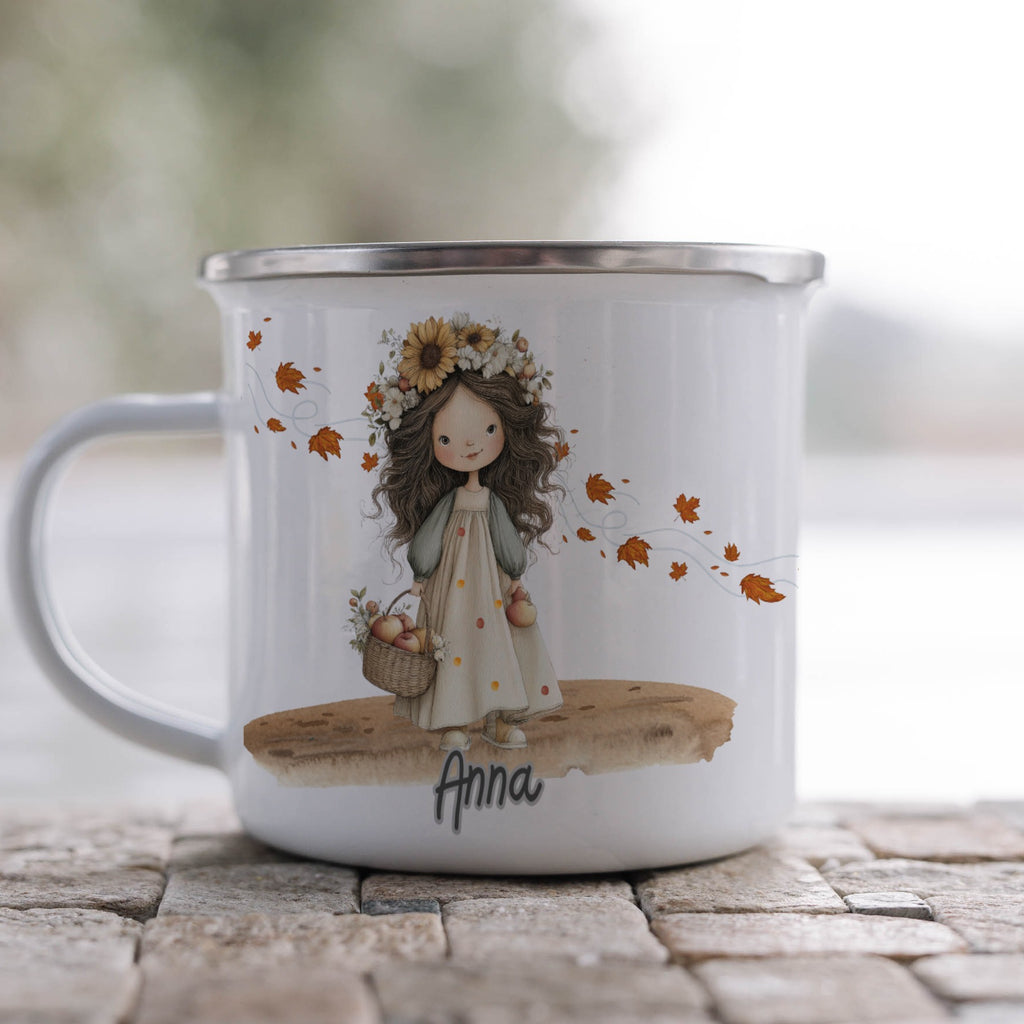 Autumn Fairy Child Holding Basket Mug product type