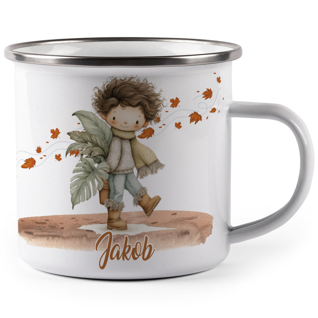 Adorable Autumn Leaves Design Custom Name Mug product type