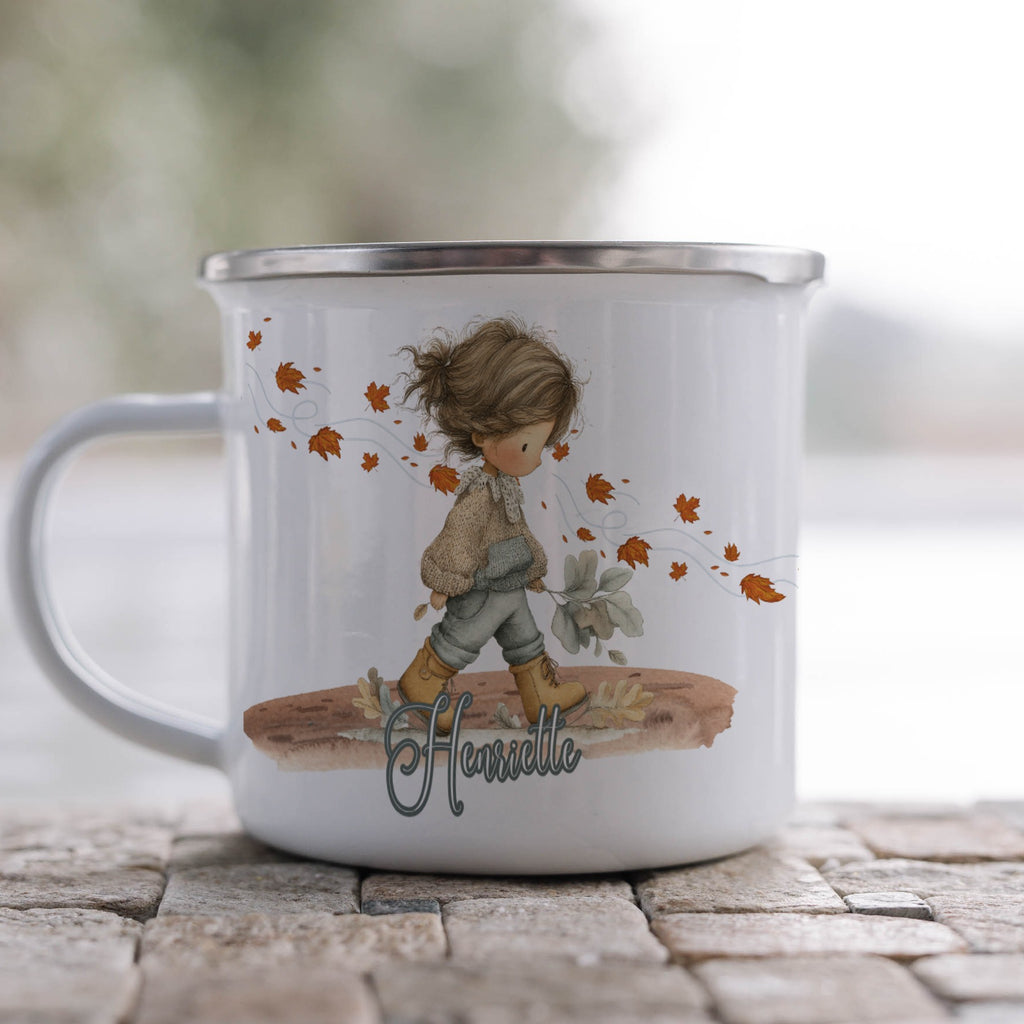 Cute Child Walking in Fall Weather Mug product