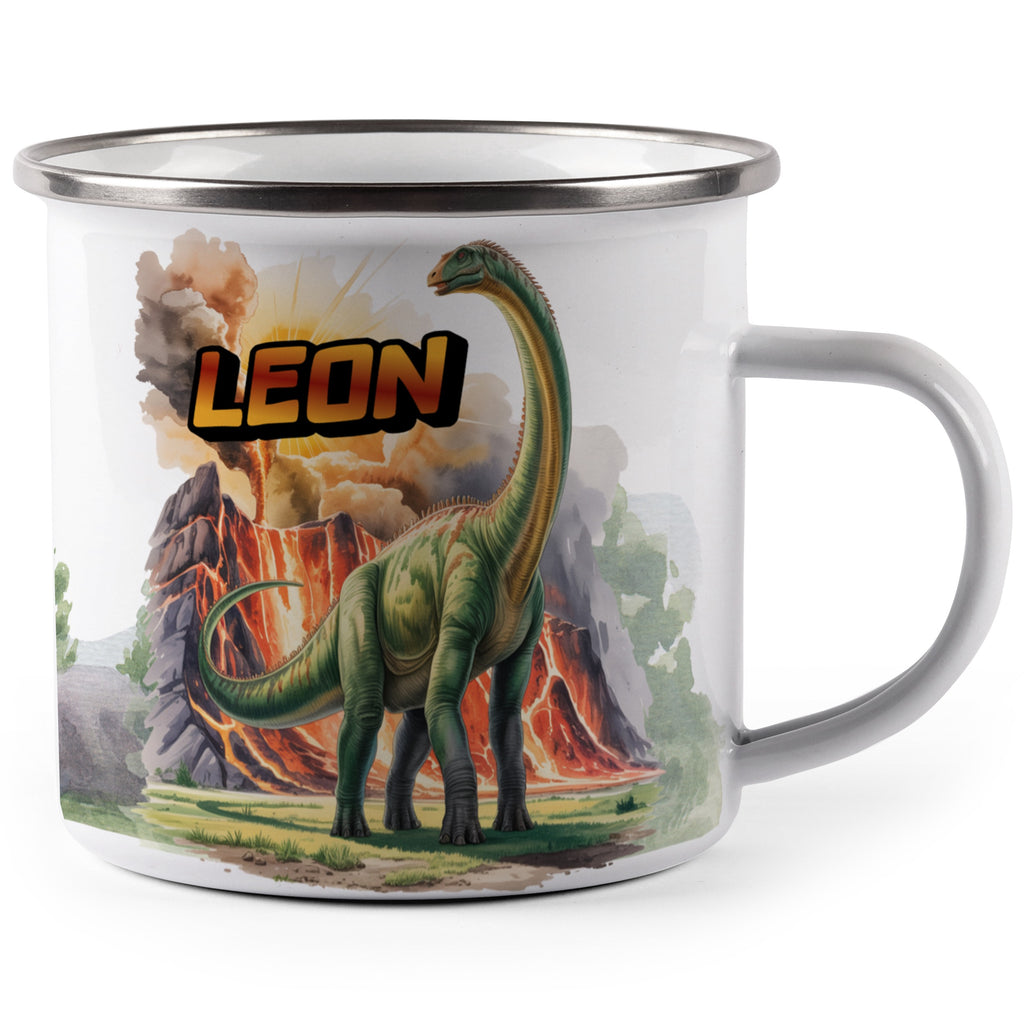 Dinosaur Volcano Theme Customized Name Mug product