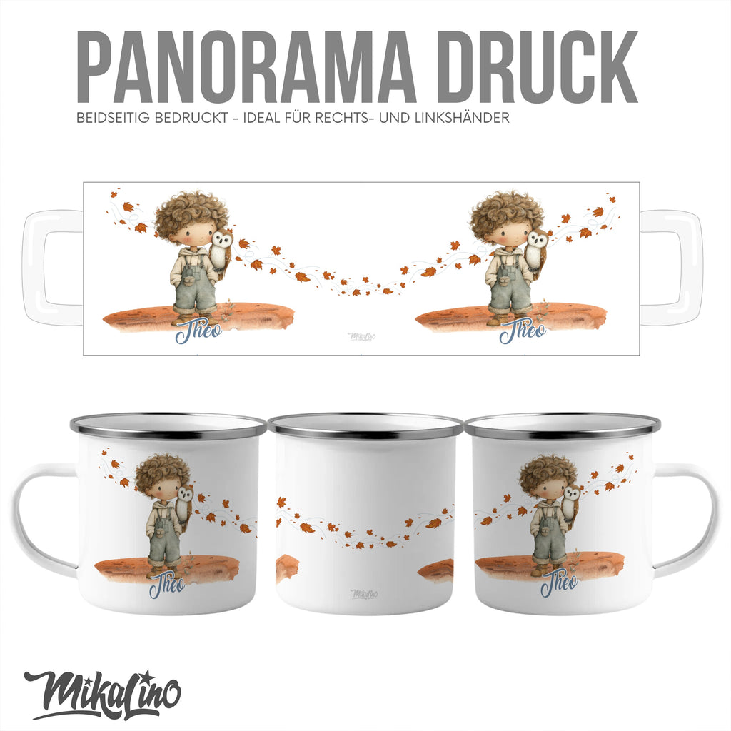 Cute Boy with Heart Print Panorama Druck product