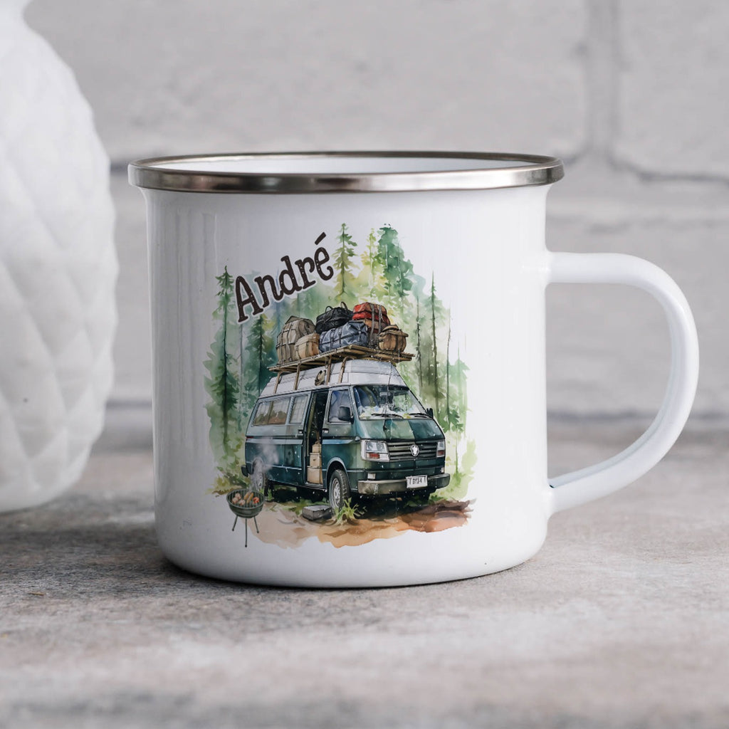 Adventure Van Camping Scene White Mug product