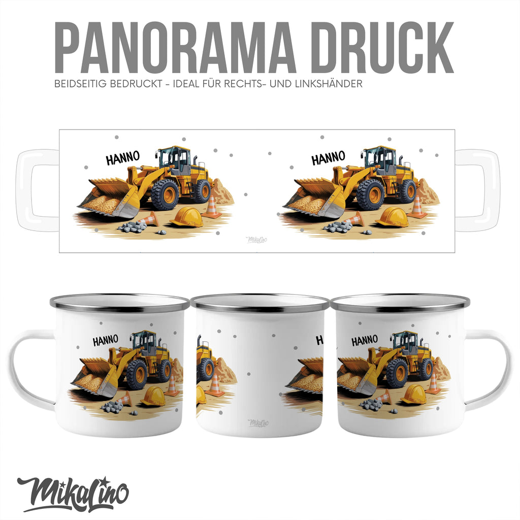 Panorama Druck Bagger Design Enamel Mug product