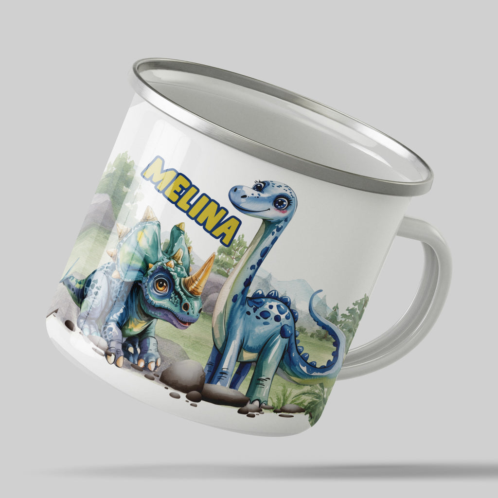 Personalized Dinosaur Theme Kids Enamel Mug product