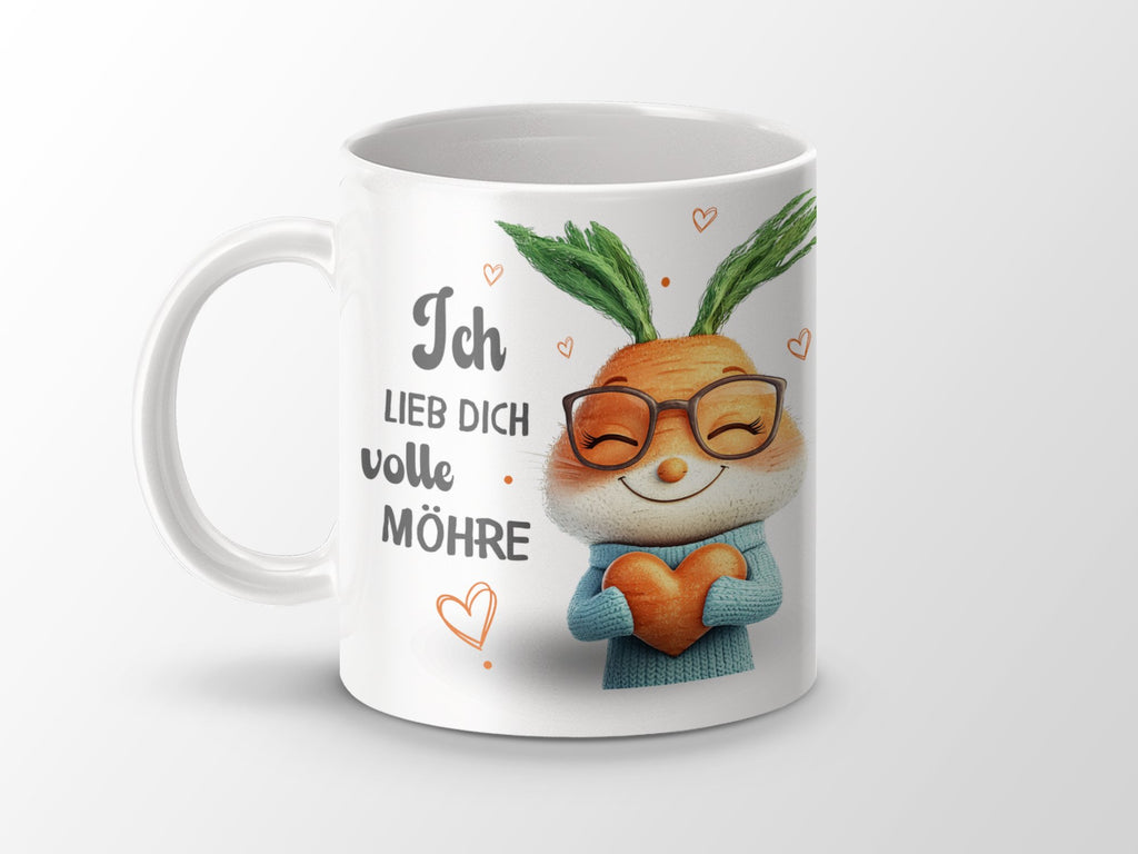 Keramik Tasse Ich Lieb Dich Volle Möhre - von Mikalino