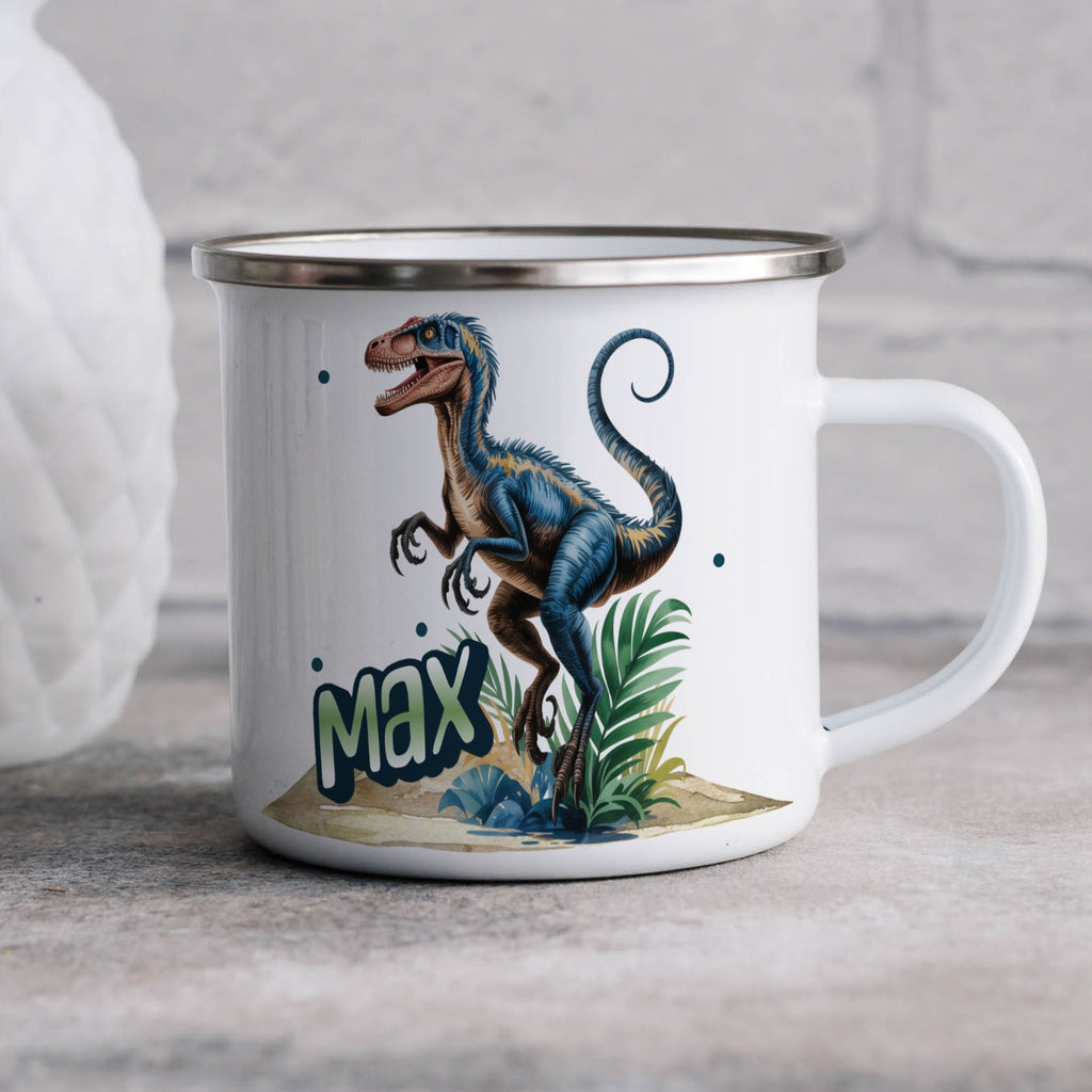 Personalized Dinosaur Enamel Mug for Kids Gift product
