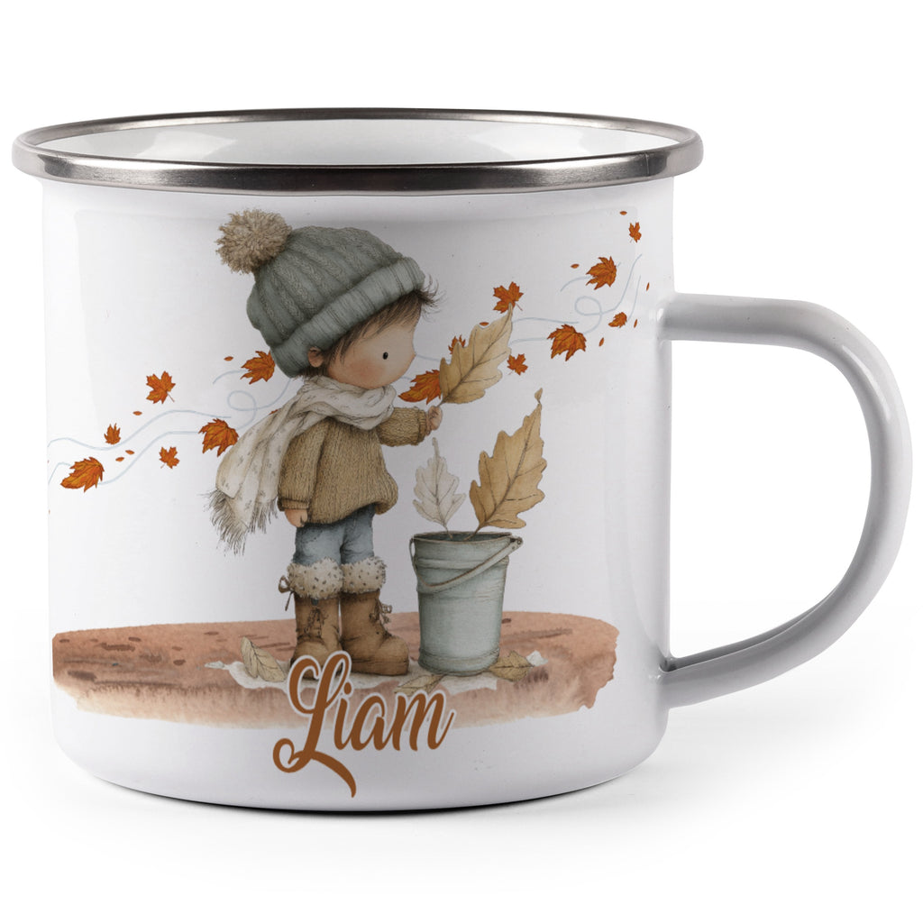 Autumn Leaves Scarf Boy Personalized Mug product type