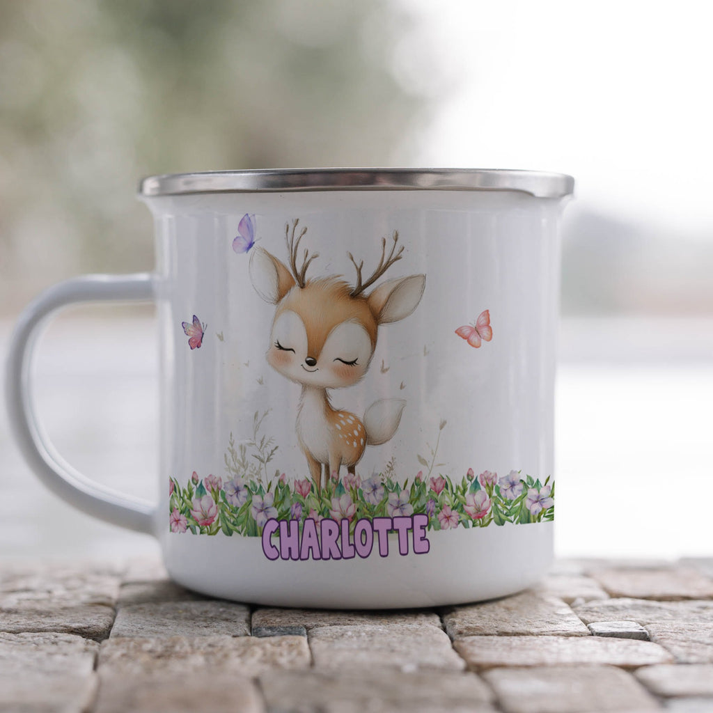 Cute Deer Design Enamel Mug Personalized Product