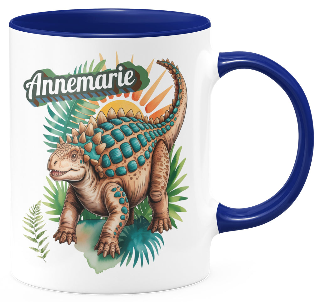 Annemarie Dinosaur Themed Blue Handle Mug product