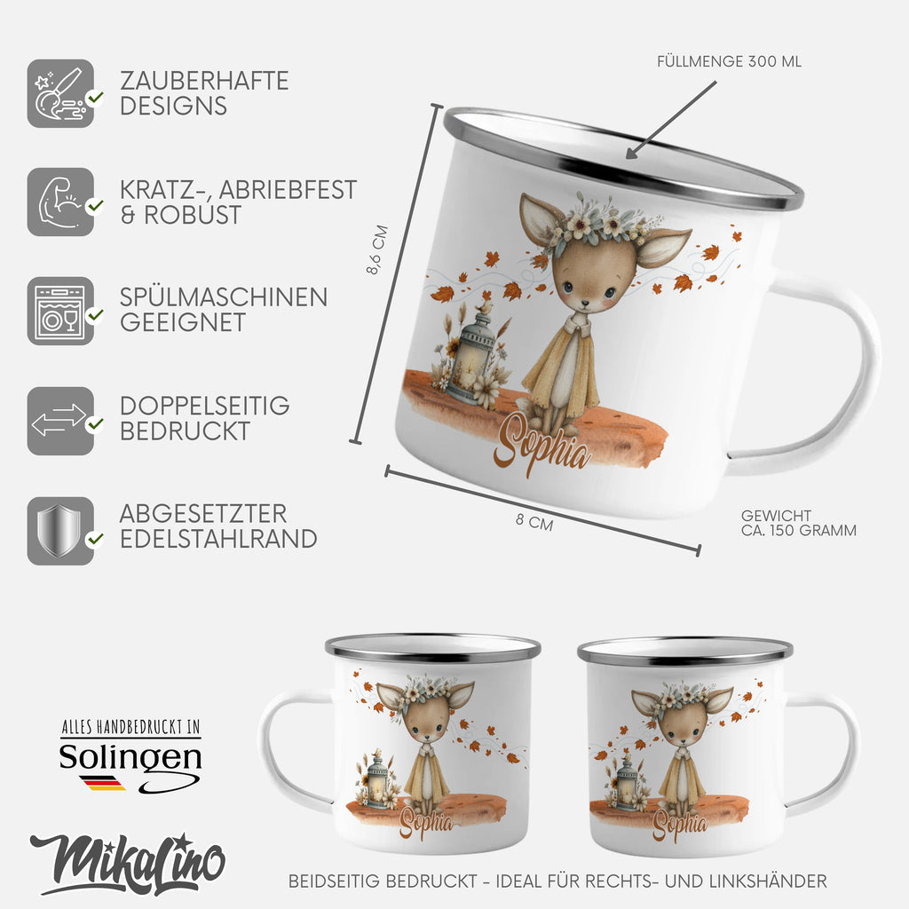 Magical Personalized Enamel Mug with Deer Design product