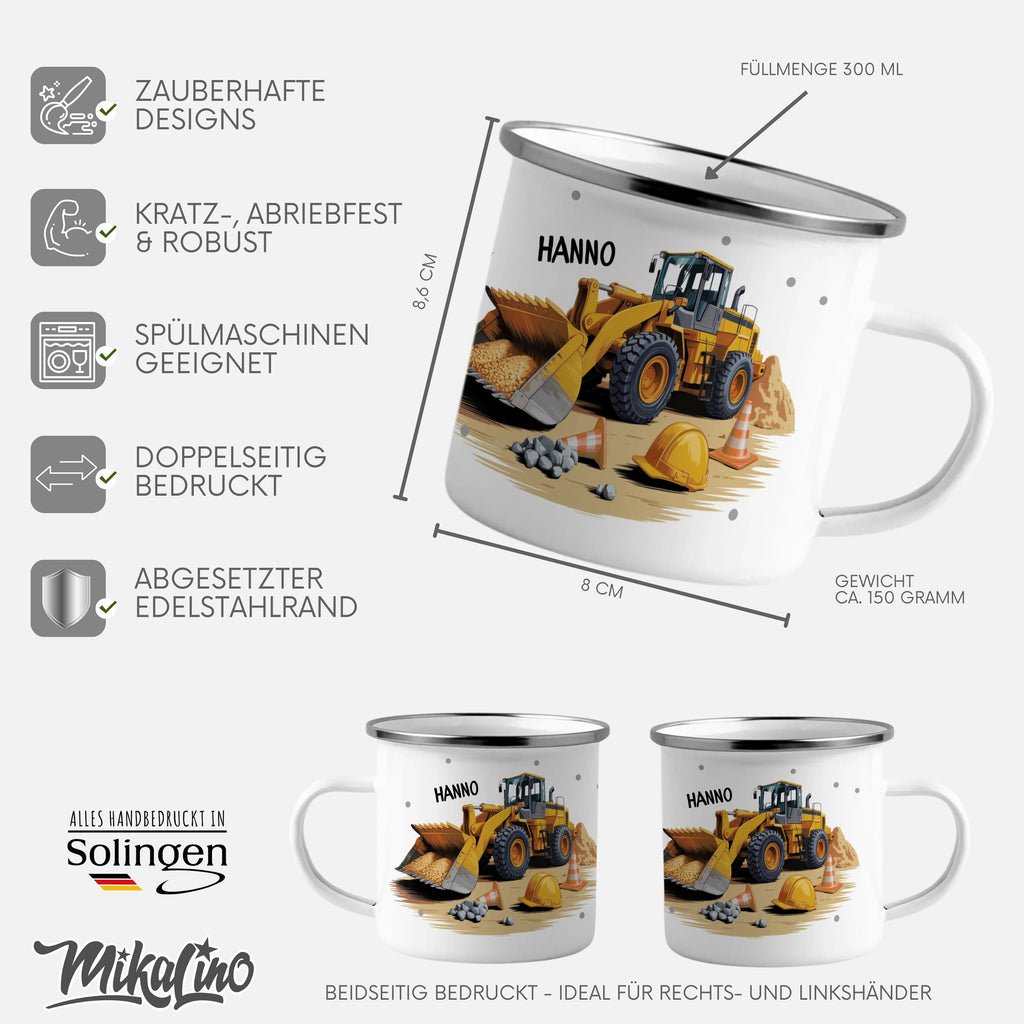 Construction Vehicle Theme Enamel Mug Product
