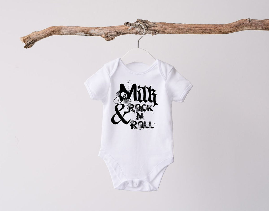 Babybody kurzarm Milk & Rock n Roll - von Mikalino