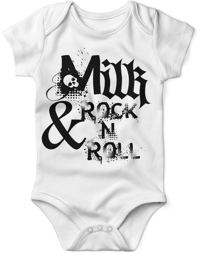 Babybody kurzarm Milk & Rock n Roll - von Mikalino