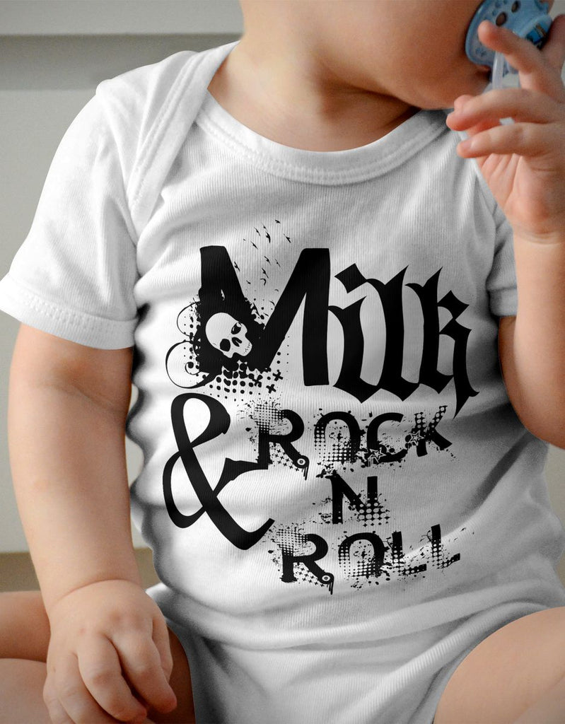 Babybody kurzarm Milk & Rock n Roll - von Mikalino