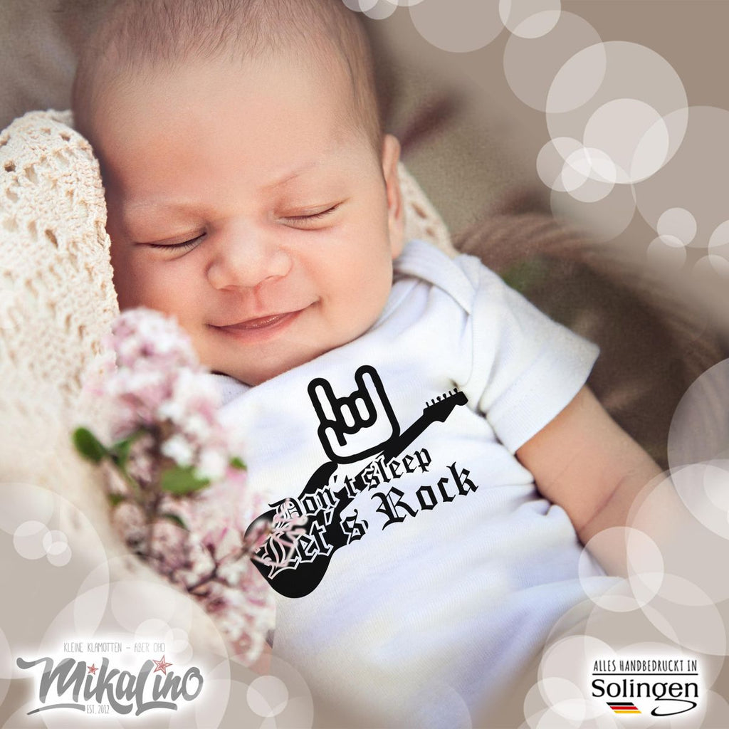 Babybody kurzarm Don´t Sleep - Let´s Rock - von Mikalino