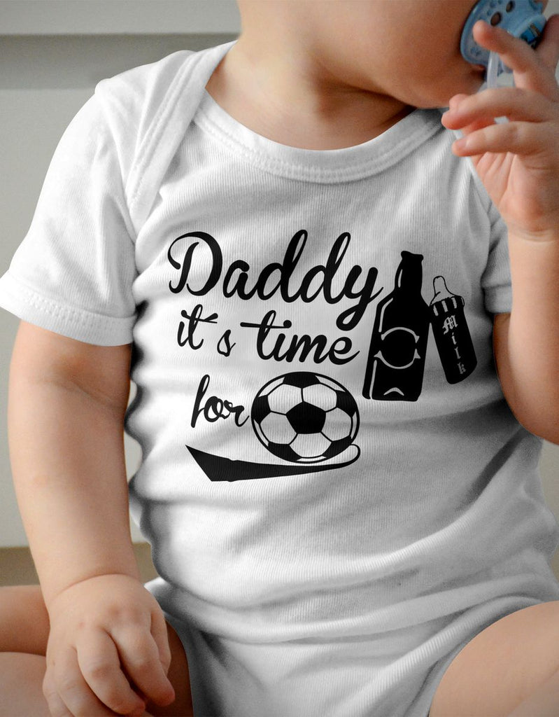 Babybody kurzarm Daddy its time for football - von Mikalino