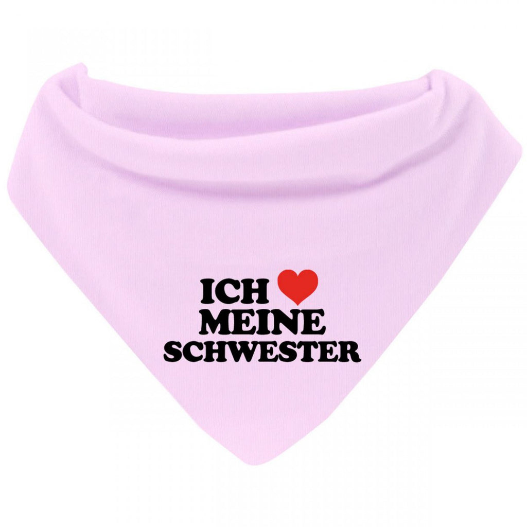 Mikalino Baby Halstuch Bandana Ich liebe meine Schwester mit Klettverschluss - von Mikalino