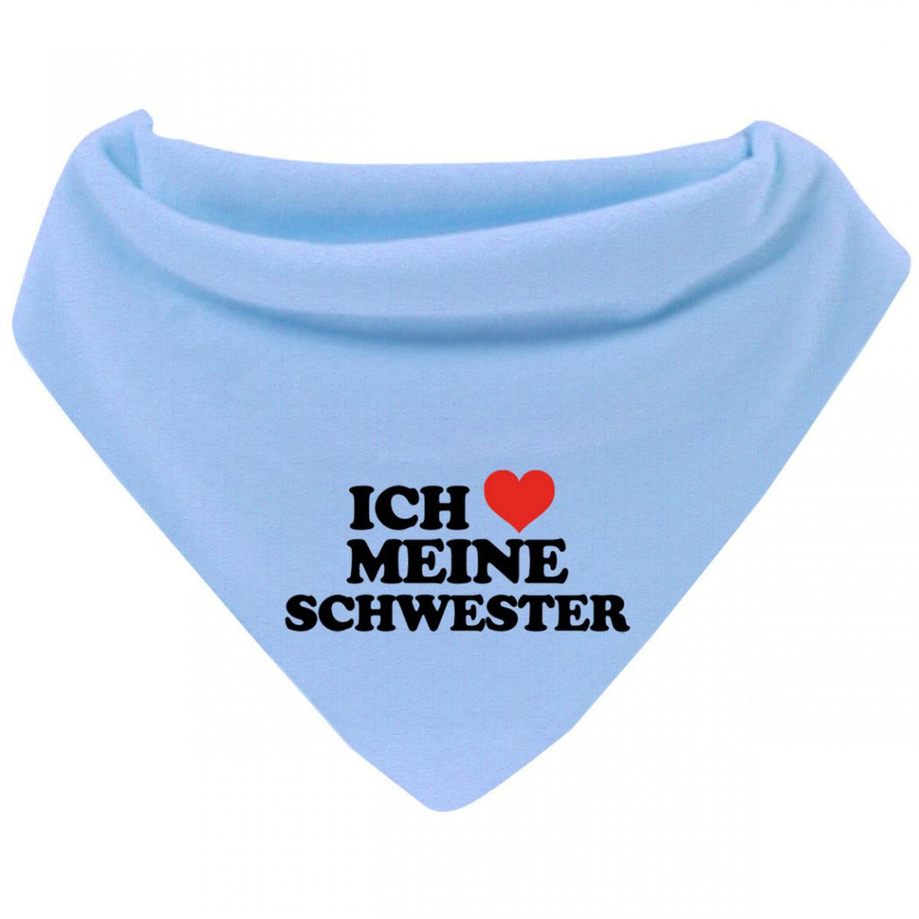 Mikalino Baby Halstuch Bandana Ich liebe meine Schwester mit Klettverschluss - von Mikalino