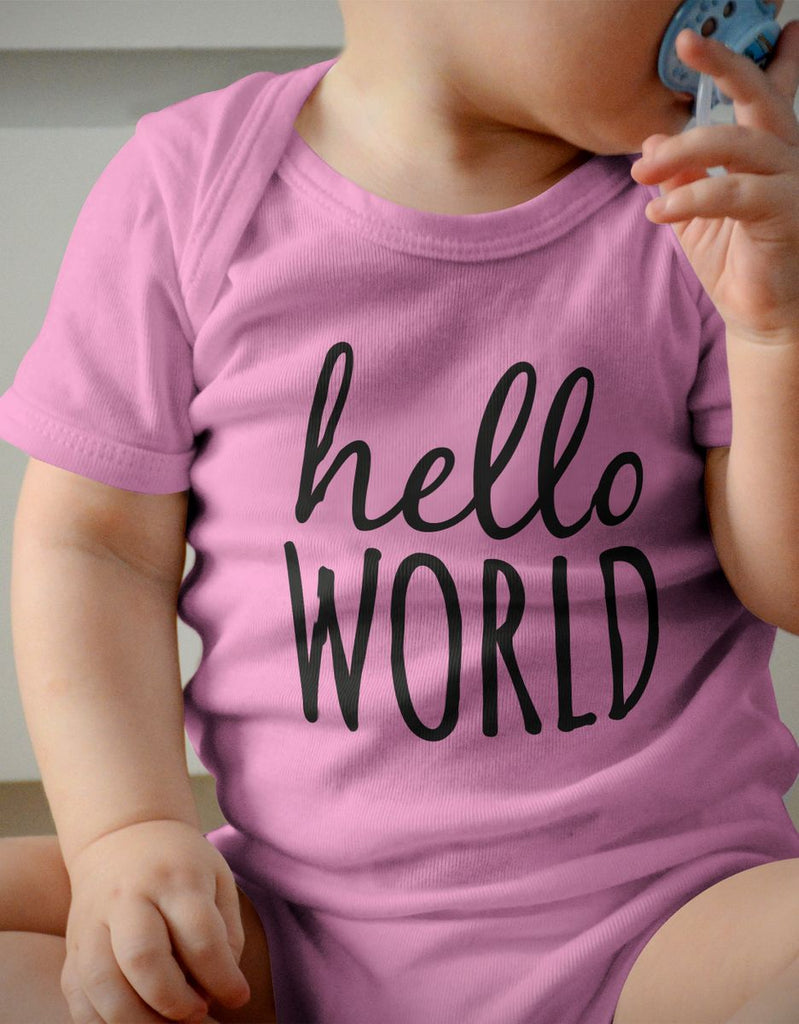 Babybody kurzarm Hello World - von Mikalino