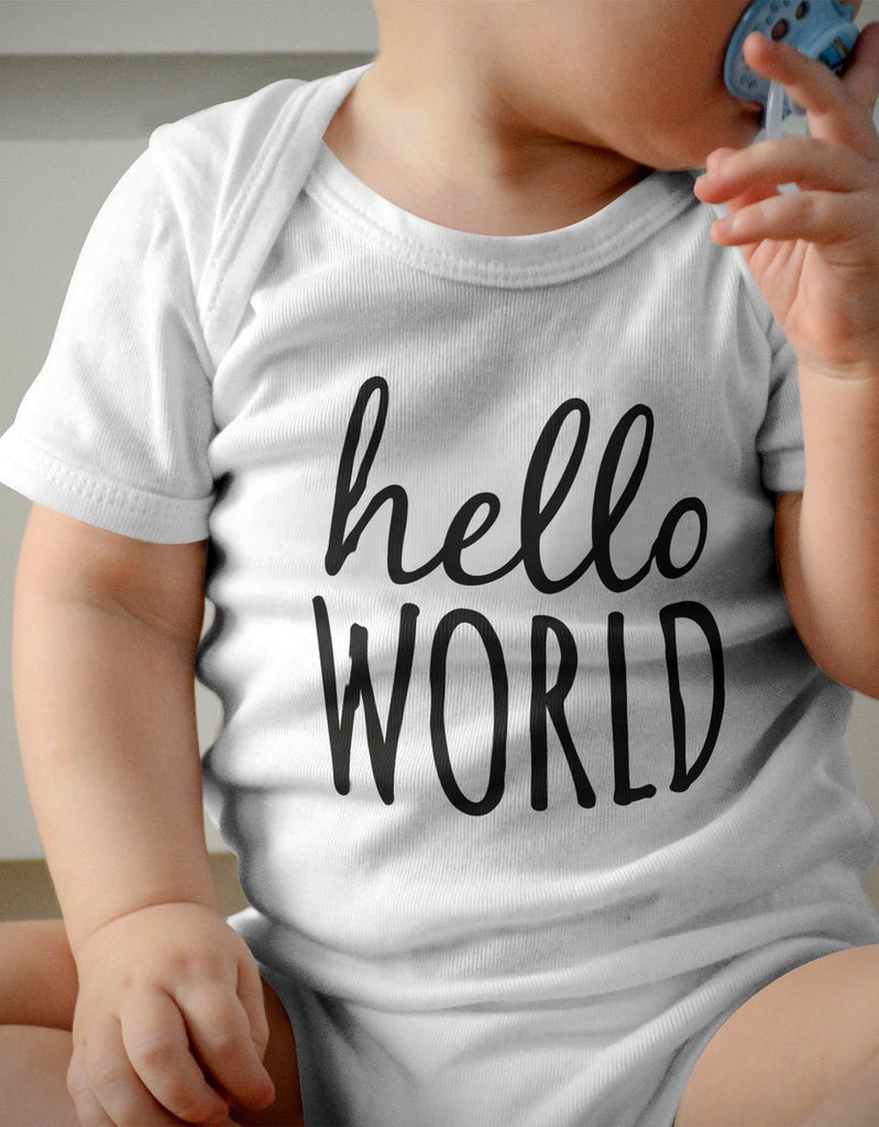 Babybody kurzarm Hello World - von Mikalino