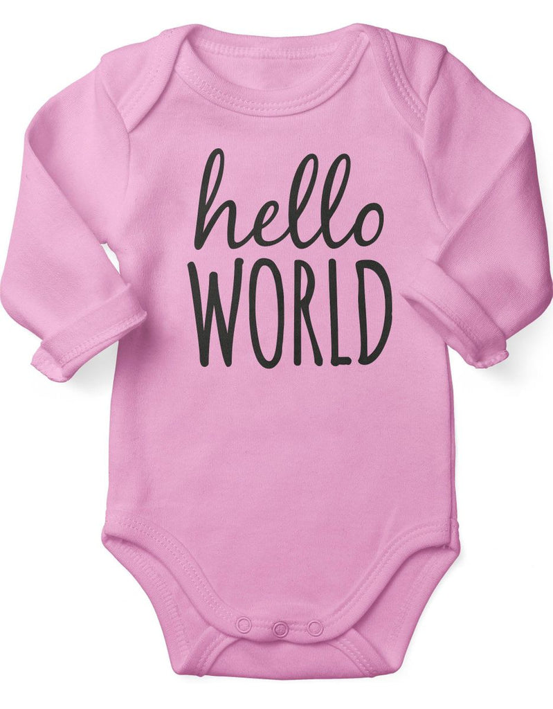 Babybody Langarm Hello World - von Mikalino