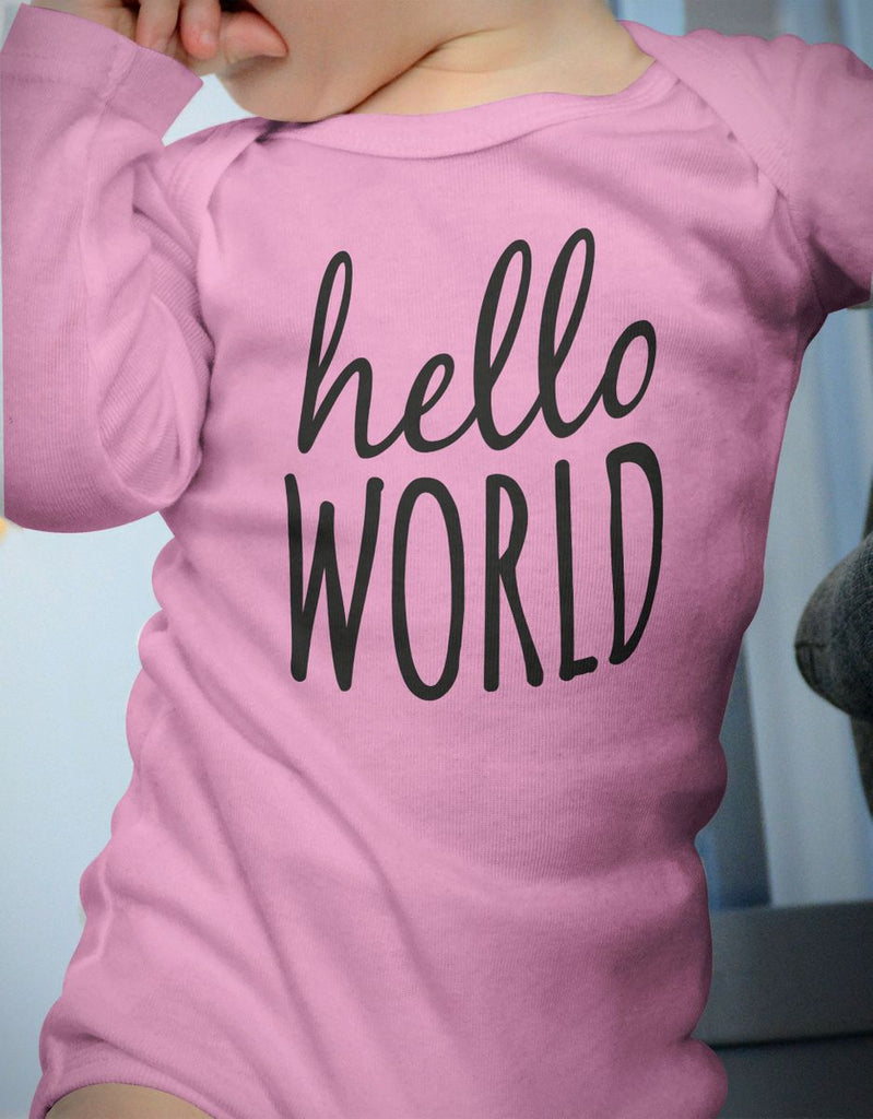 Babybody Langarm Hello World - von Mikalino