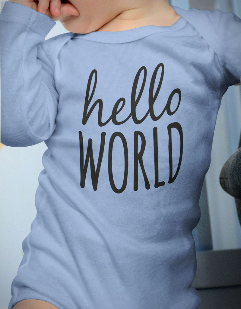 Babybody Langarm Hello World - von Mikalino