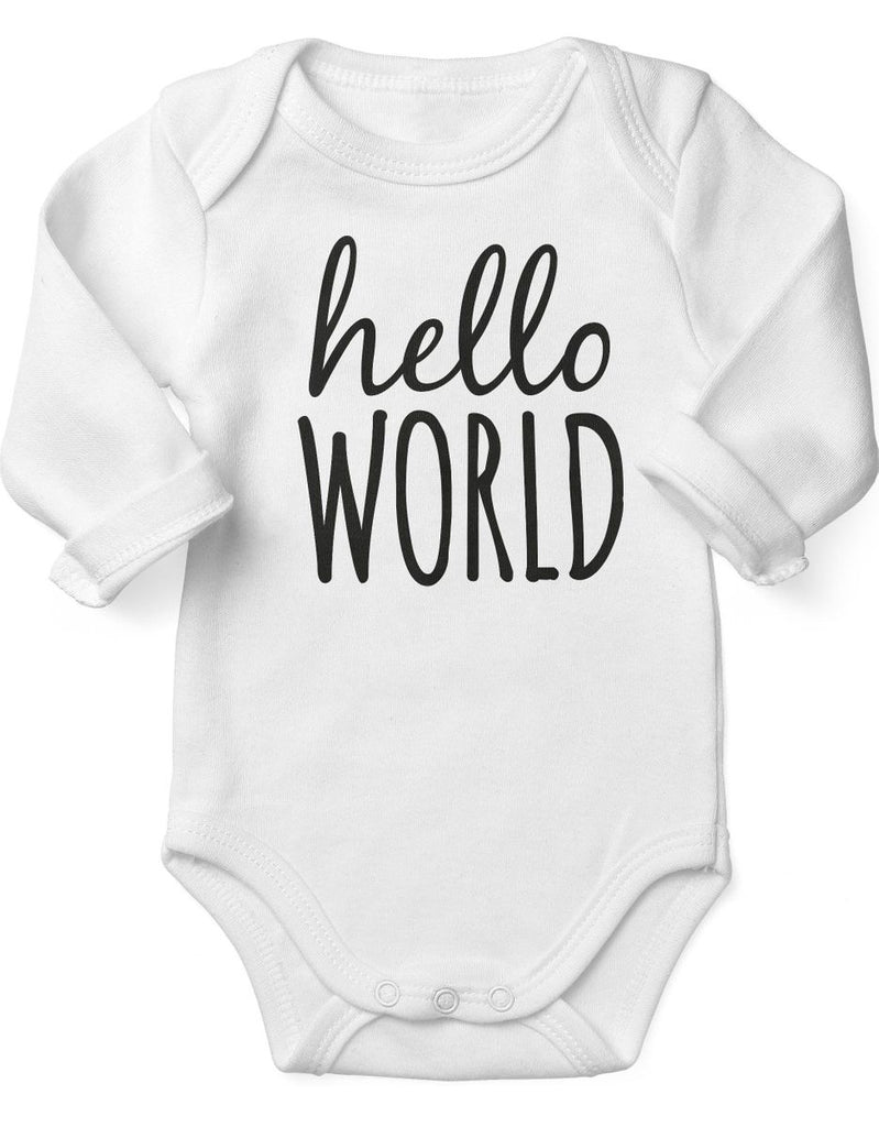 Babybody Langarm Hello World - von Mikalino