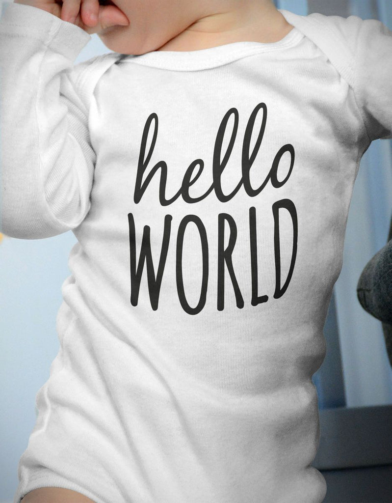 Babybody Langarm Hello World - von Mikalino