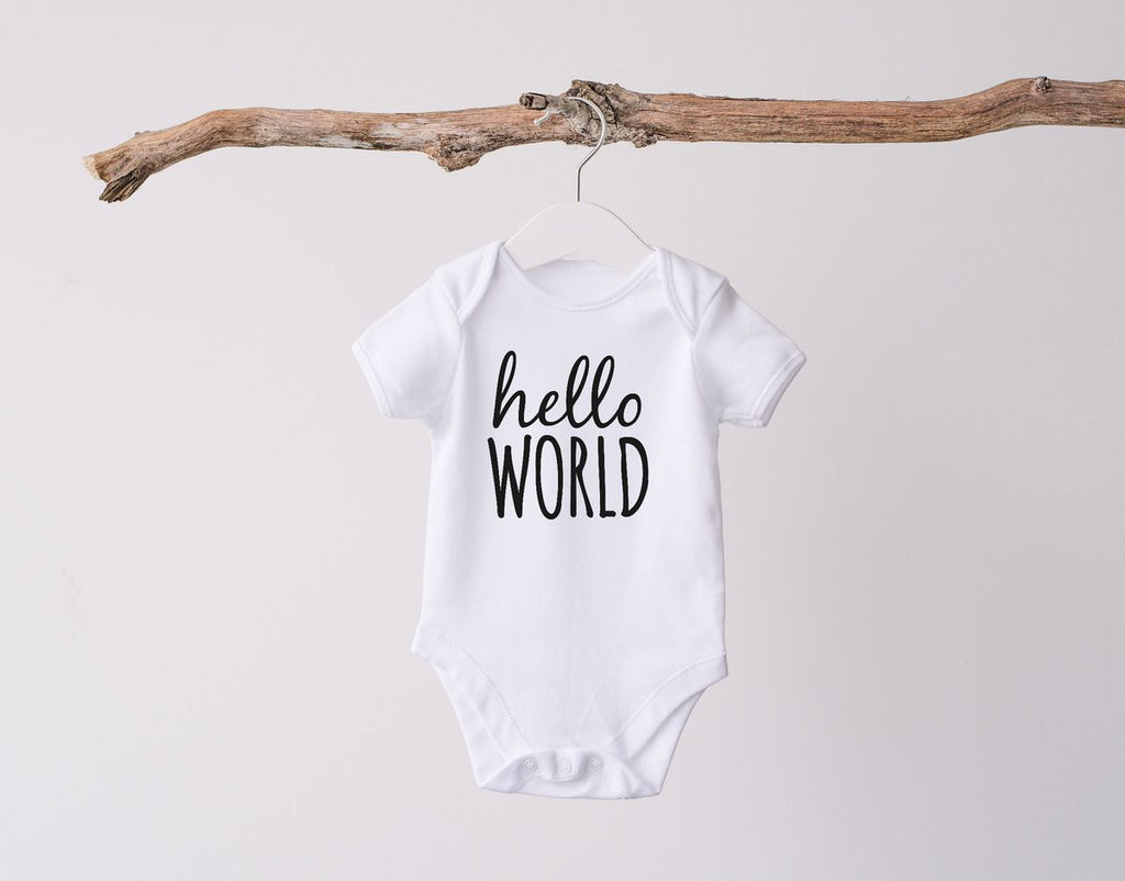 Babybody kurzarm Hello World - von Mikalino