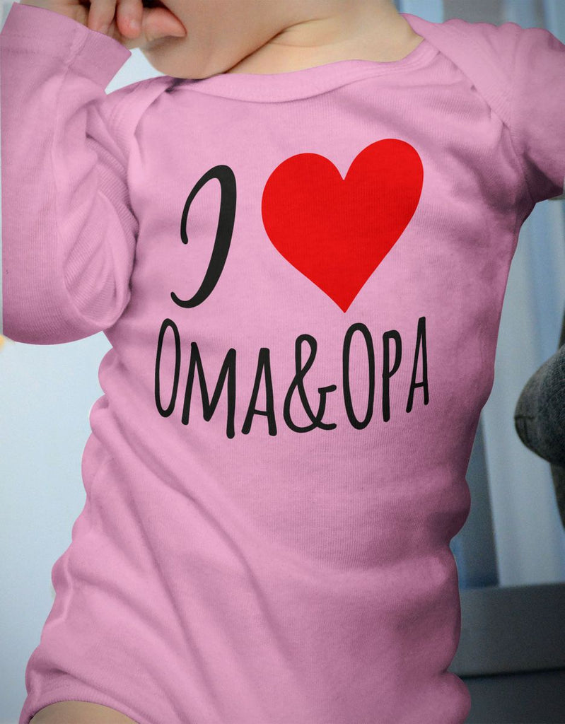 Babybody Langarm I love Oma & Opa - von Mikalino