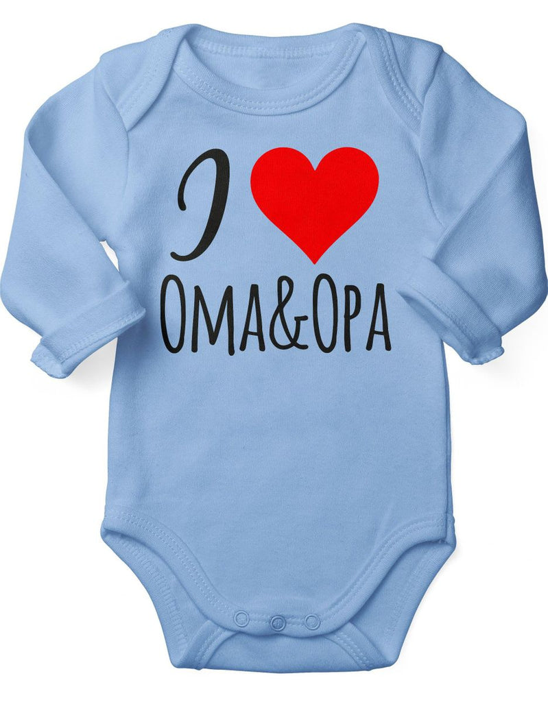 Babybody Langarm I love Oma & Opa - von Mikalino