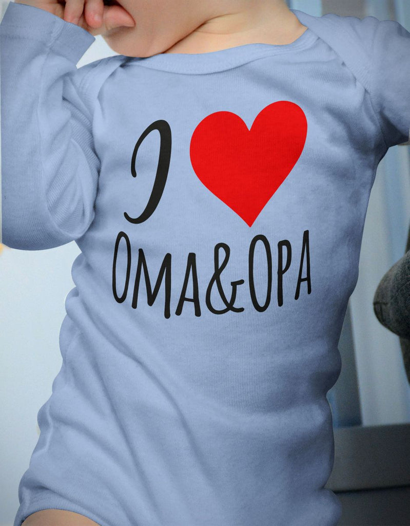 Babybody Langarm I love Oma & Opa - von Mikalino