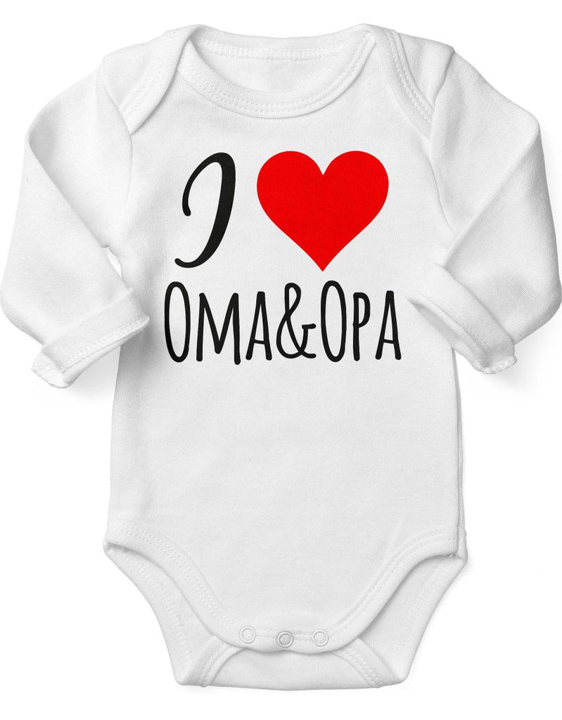 Babybody Langarm I love Oma & Opa - von Mikalino