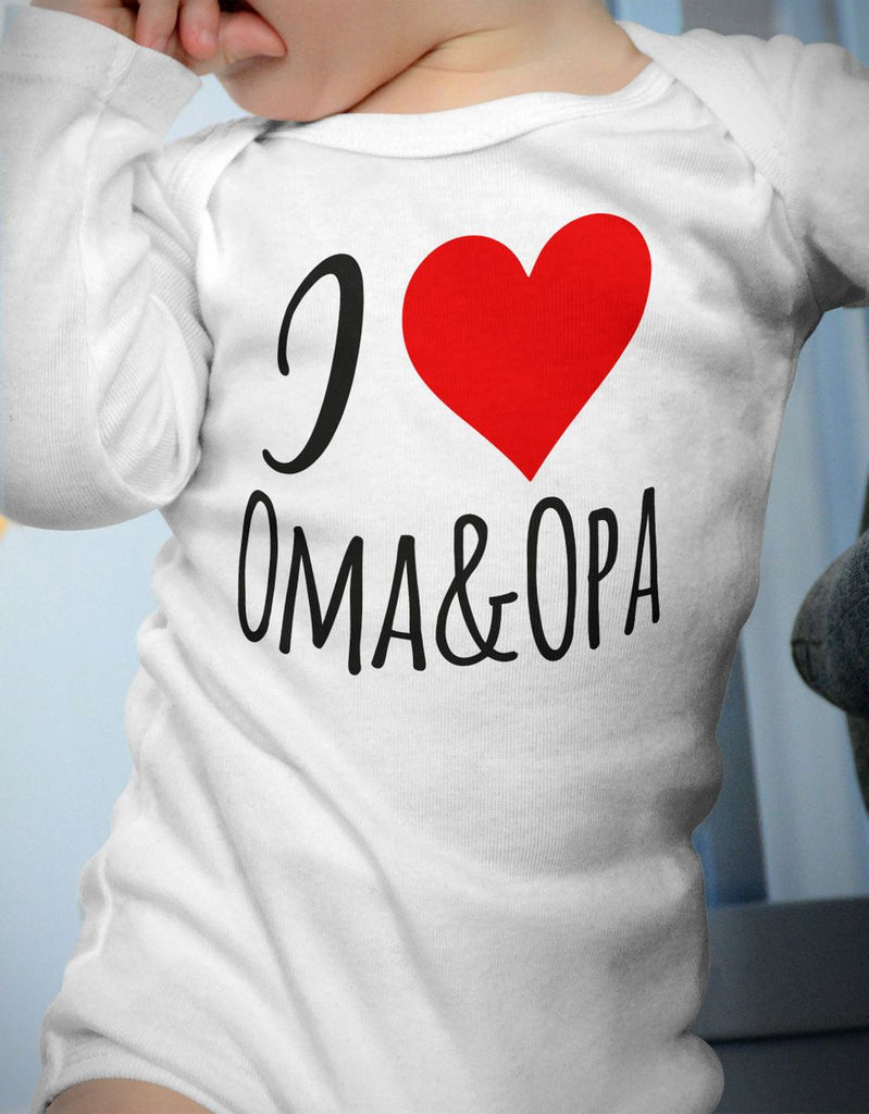 Babybody Langarm I love Oma & Opa - von Mikalino