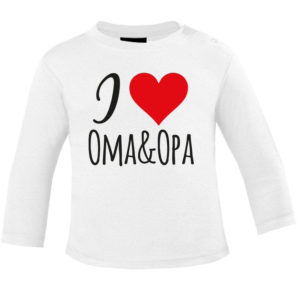 Mikalino Baby Longsleeve I love Oma & Opa - von Mikalino