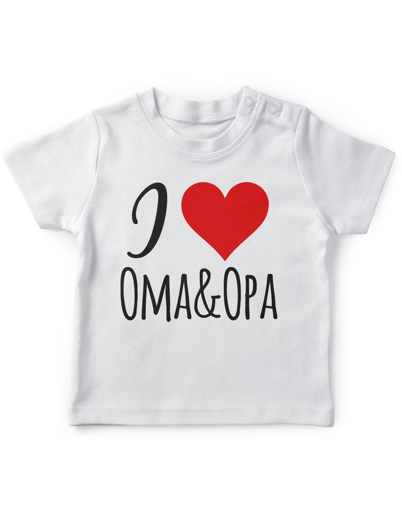 Mikalino Baby / Kinder T-Shirt mit Spruch für Jungen Mädchen Unisex kurzarm I love Oma & Opa | handbedruckt in Deutschland | Handmade with love - von Mikalino