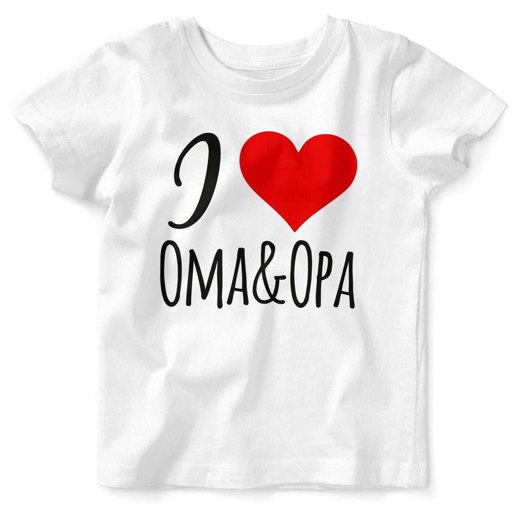 Mikalino Baby / Kinder T-Shirt mit Spruch für Jungen Mädchen Unisex kurzarm I love Oma & Opa | handbedruckt in Deutschland | Handmade with love - von Mikalino