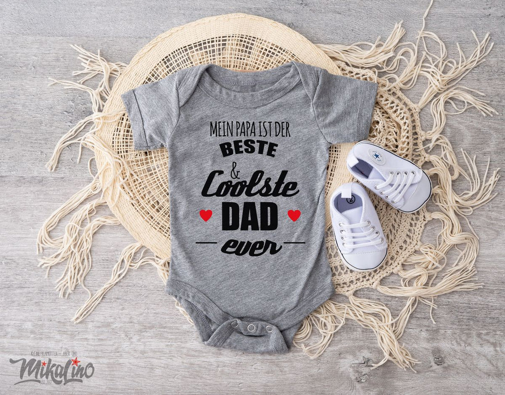 Babybody kurzarm Mein Papa ist der beste und coolste Dad - von Mikalino