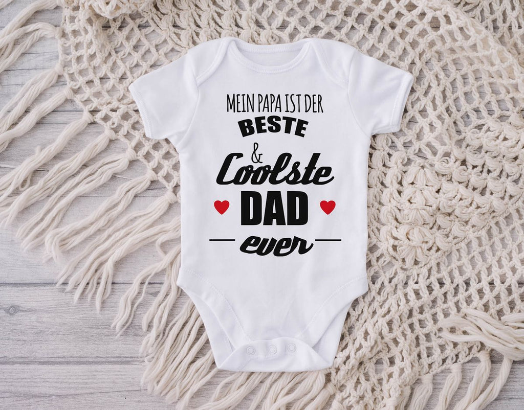 Babybody kurzarm Mein Papa ist der beste und coolste Dad - von Mikalino