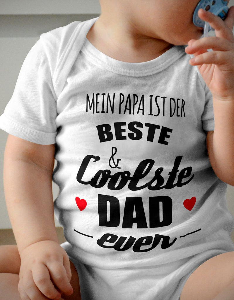 Babybody kurzarm Mein Papa ist der beste und coolste Dad - von Mikalino