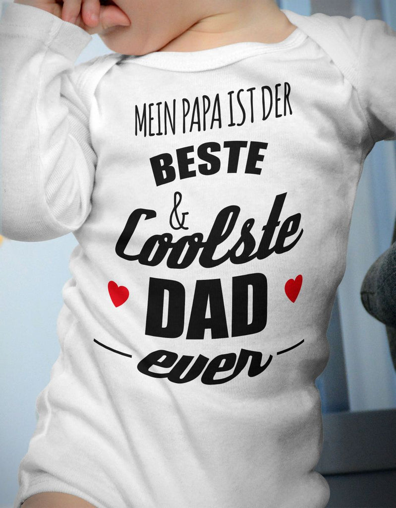 Babybody Langarm Mein Papa ist der beste und coolste Dad - von Mikalino